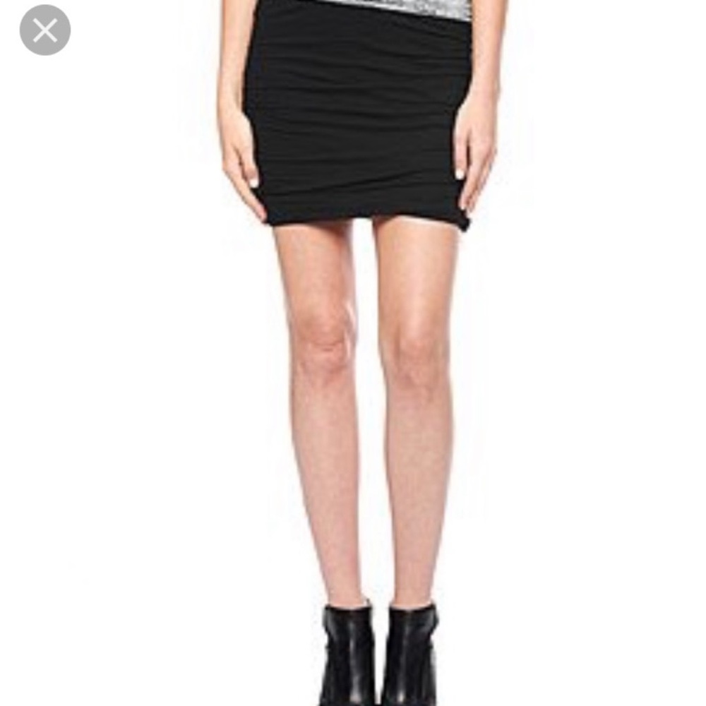 Splendid Womens Size XS Light Jersey Shirred Skirt Black